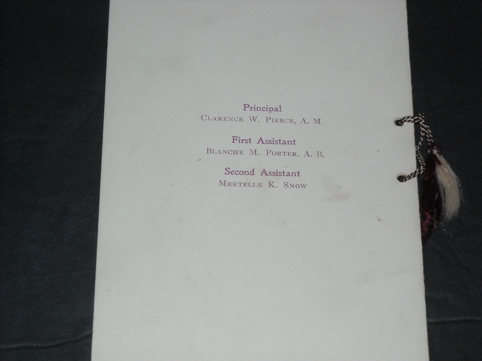 Antique 1901 Pennell Institute Graduation Exercises Program Gray,Maine