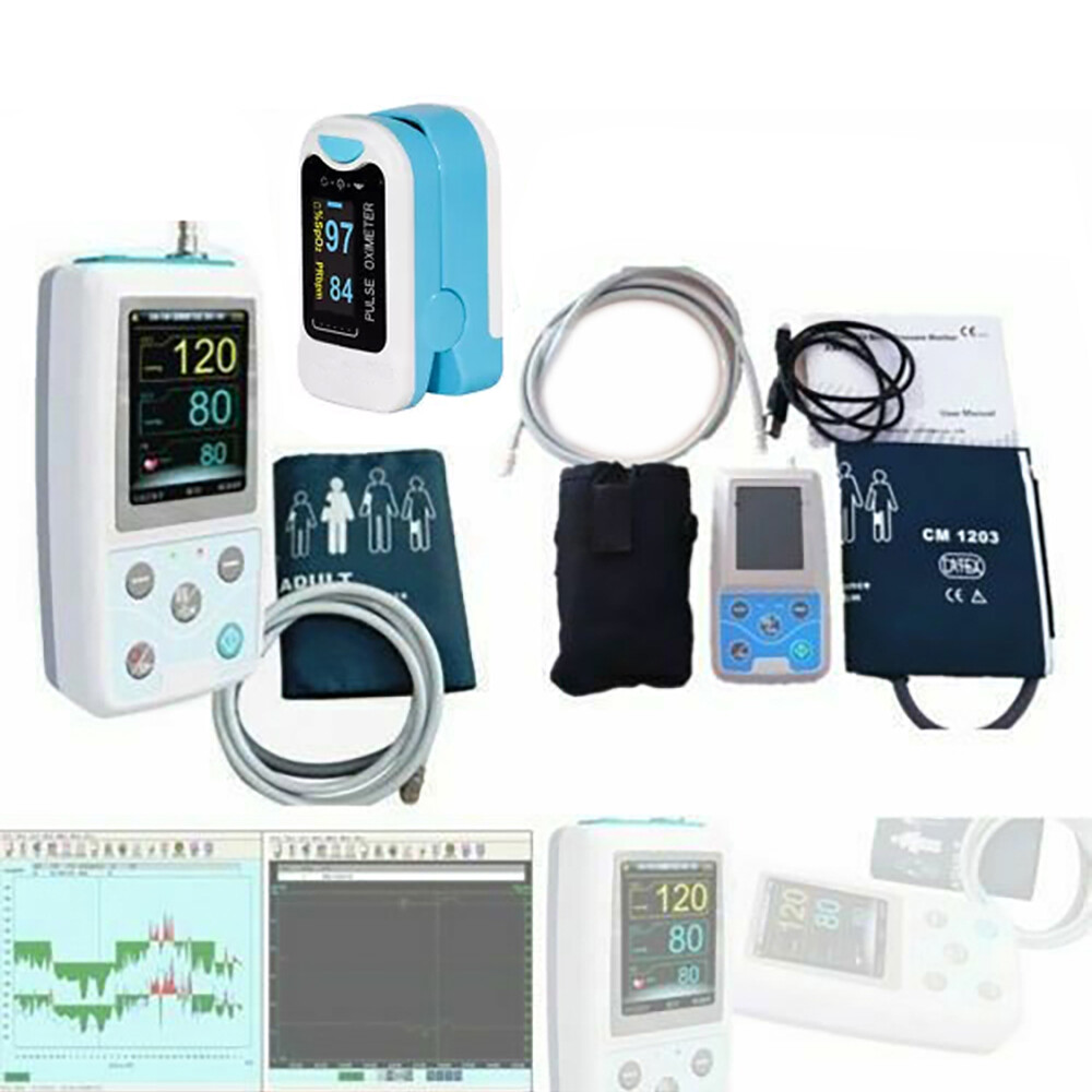 ABPM50 Blood Pressure Monitor 24 Hour Record Ambulatory NIBP Holter Software USA