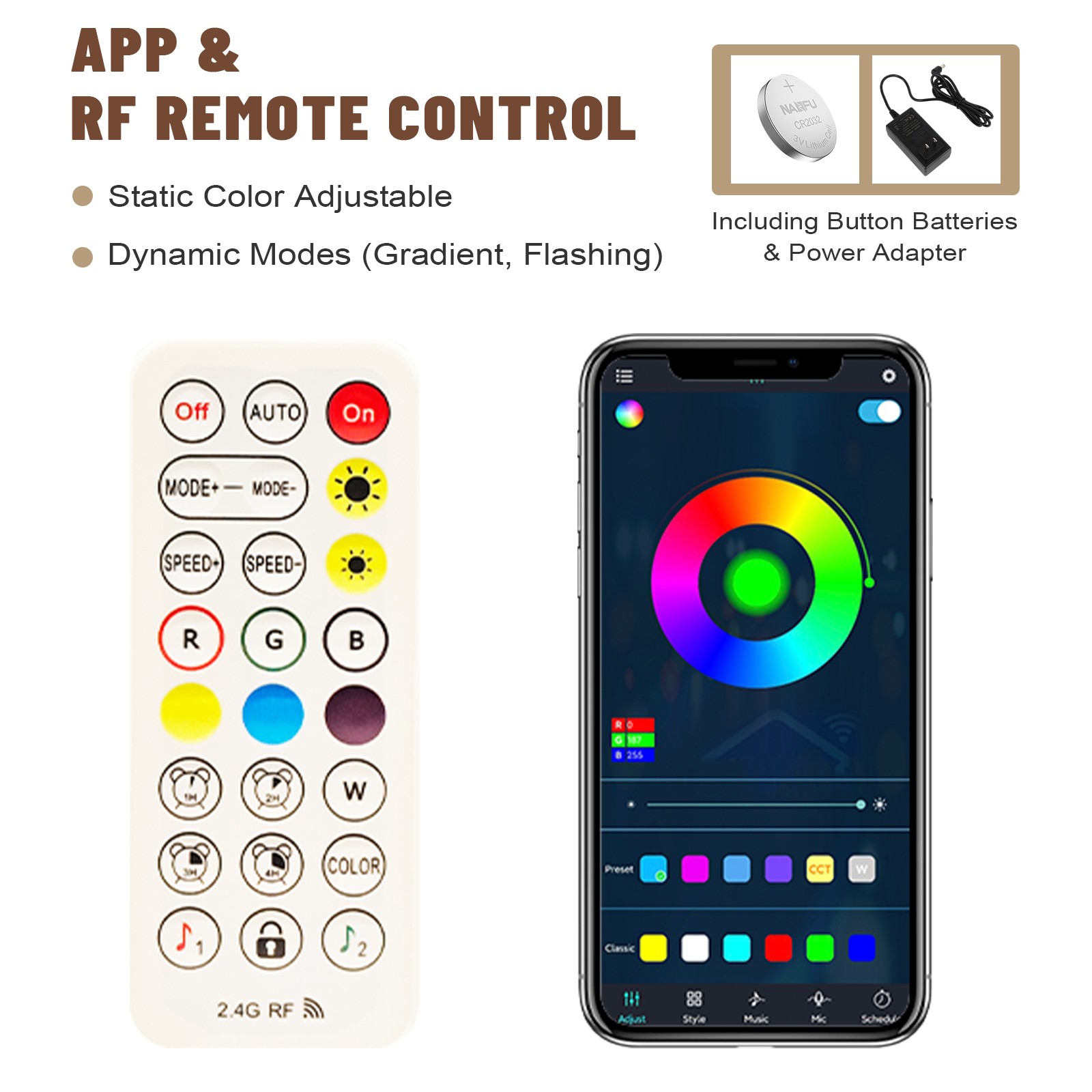 3 Tiers LED Lighted Liquor Bottle Display with APP & RF Remote for Home Bar