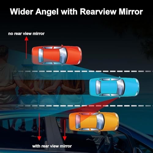 XLarge Blind Spot Mirror, Rounded XLarge Rounded Rectangle with Stick Mount