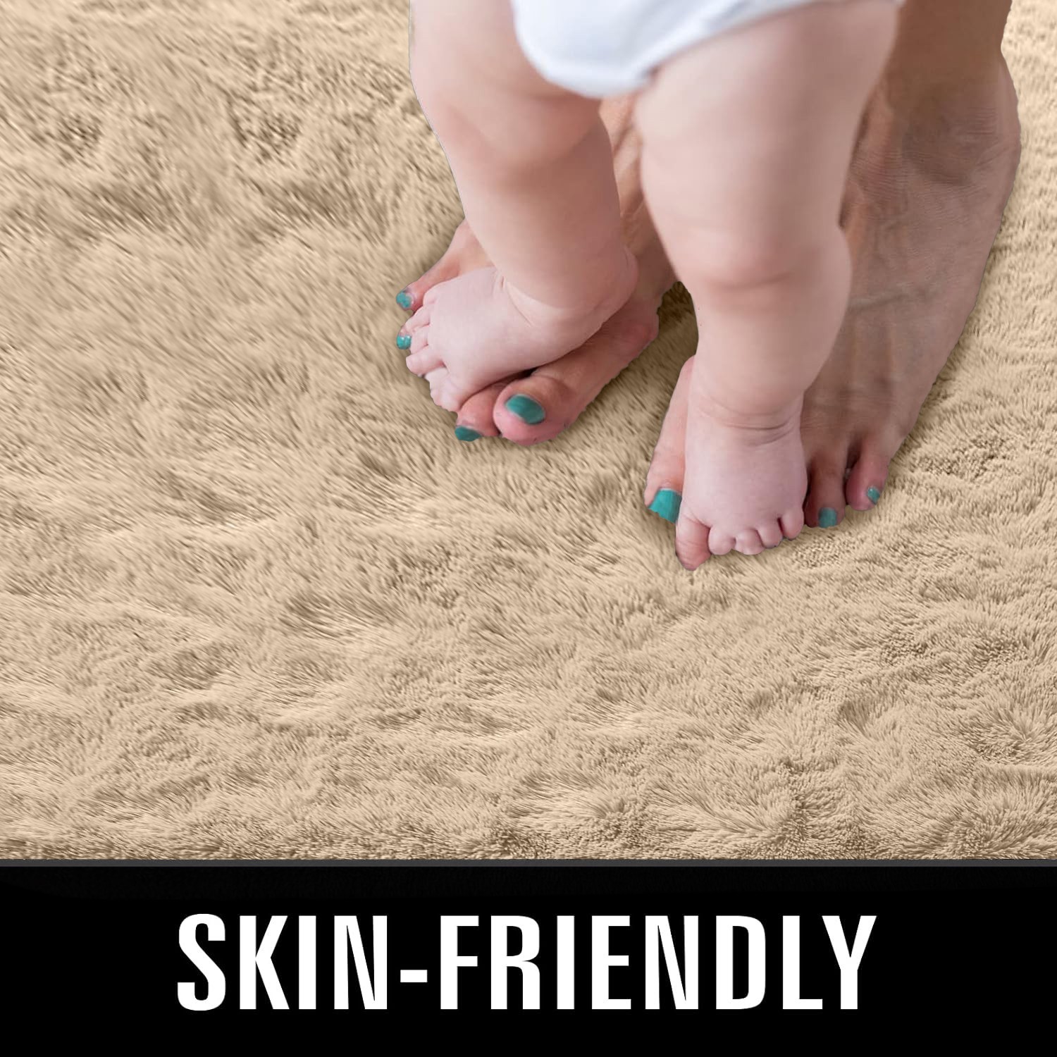 Anti Slip Shaggy Fluffy Rugs Soft Faux Fur Rugs Mat Bedroom Living Room Carpet