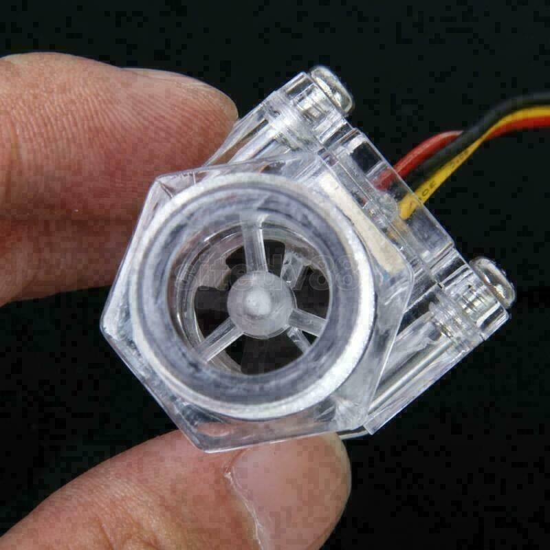Clear G1/2" Water Flow Hall Sensor Switch Flow Meter Flowmeter Counter 1-30L/min
