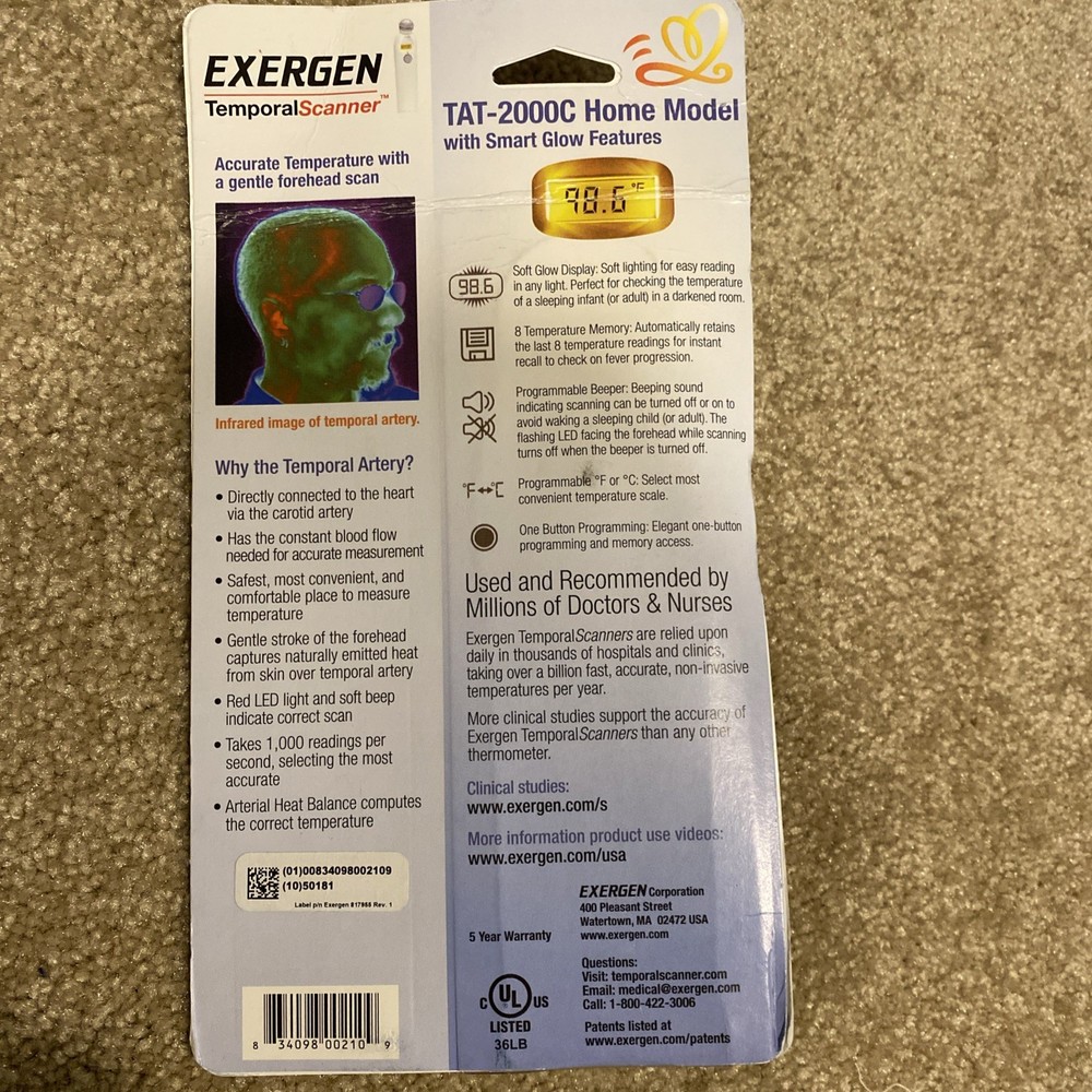Exergen TAT-2000C Temporal Artery Thermometer