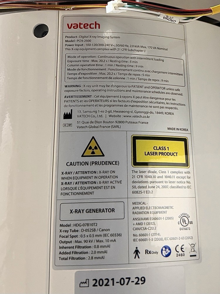 2021 - Vatech PCH-2500 Replacement 2D Digital Panoramic Sensor Xmaru 1501CF