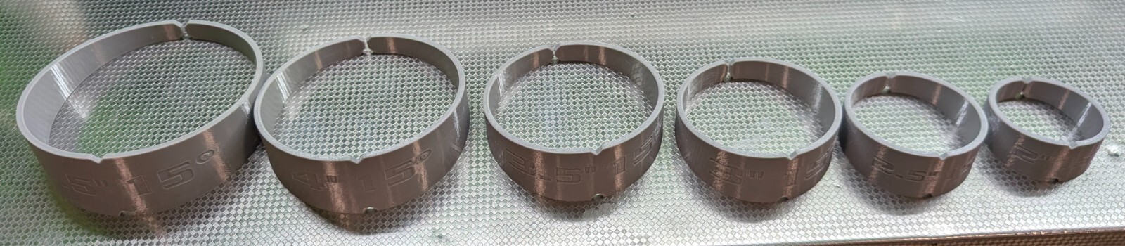 intercooler/ exhaust pie cut guide kit 2"-4.5" 9° and 15° half inch increments