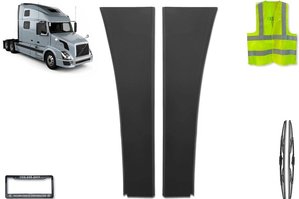 Compatible with Volvo VNL 2004-2017 Upper Cab Fairing Extensions Deflector Set