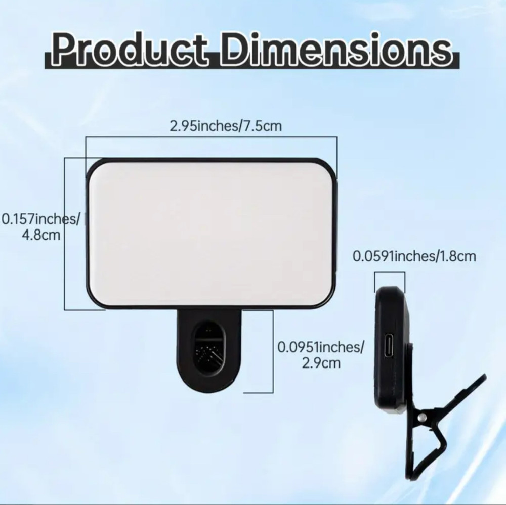 Portable Mini Clip Fill Light, USB Charging, Compact Design