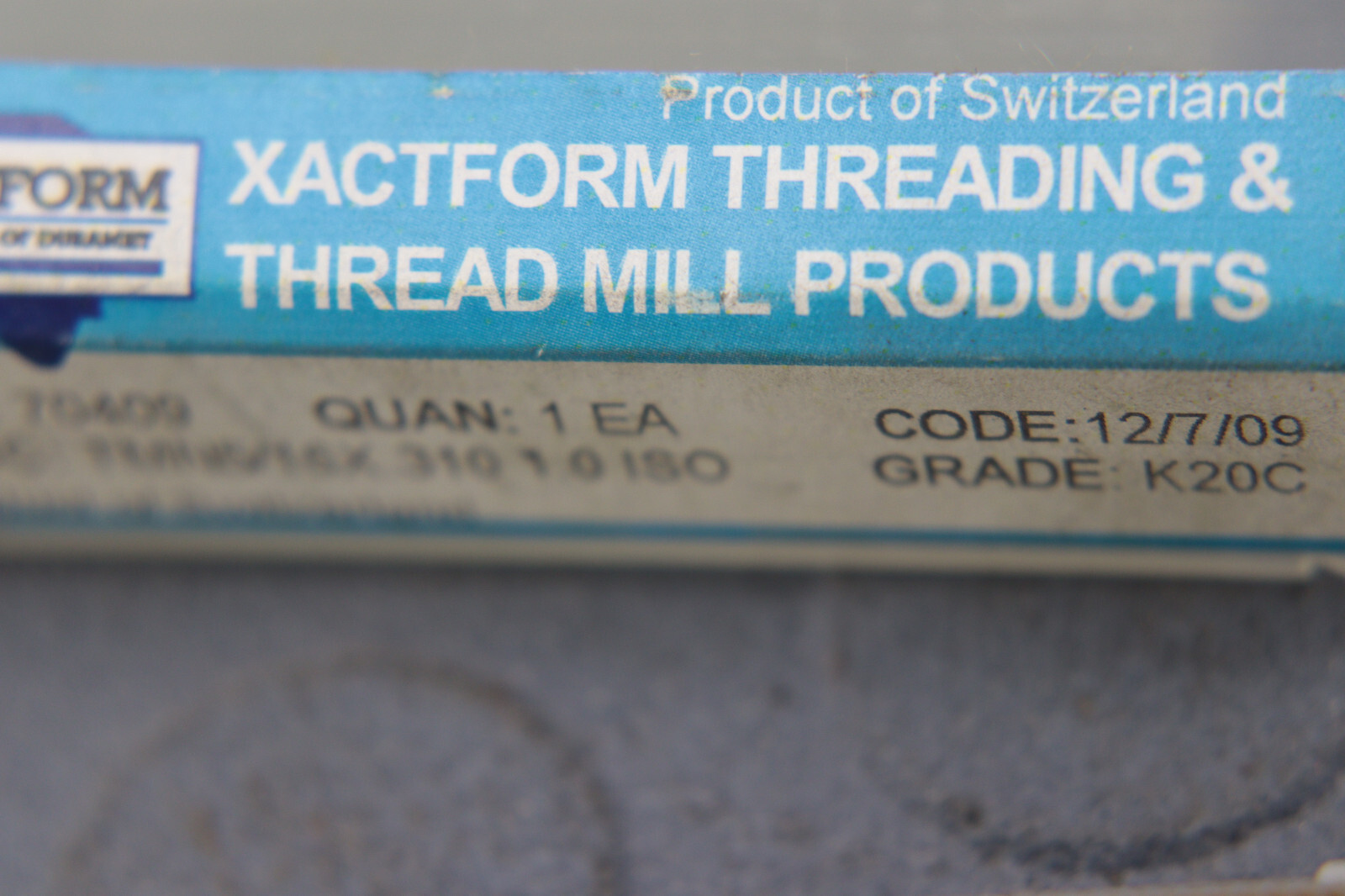WACTFORM METRIC THREAD MILL PITCH 1.0 TMN5/16X.310 1.0 ISO LOC2913
