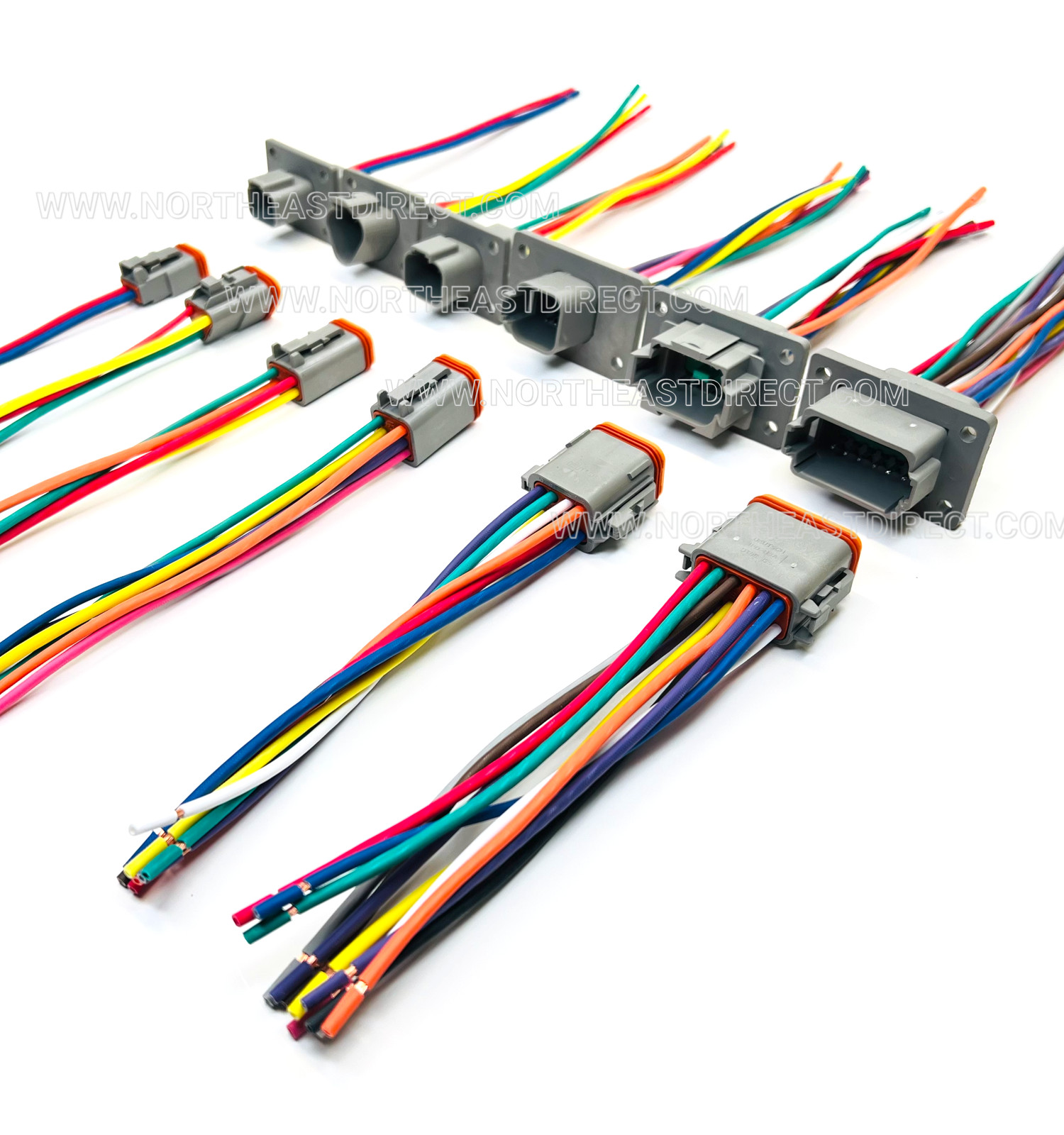 Assembled Flange Deutsch DT 2, 3, 4, 6, 8, 12 Pins Waterproof connector