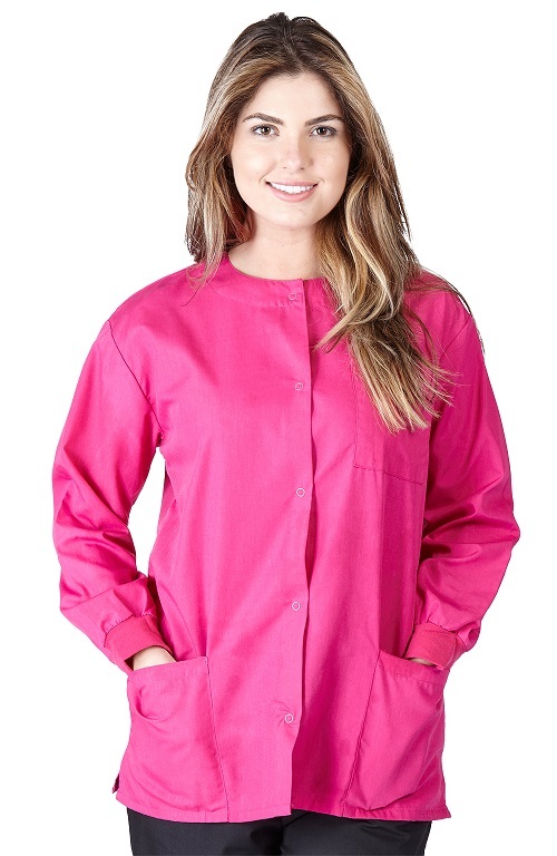 Unisex Medical Hospital Nursing Warm Up Top Scrubs Jackets 3-Pockets for Women