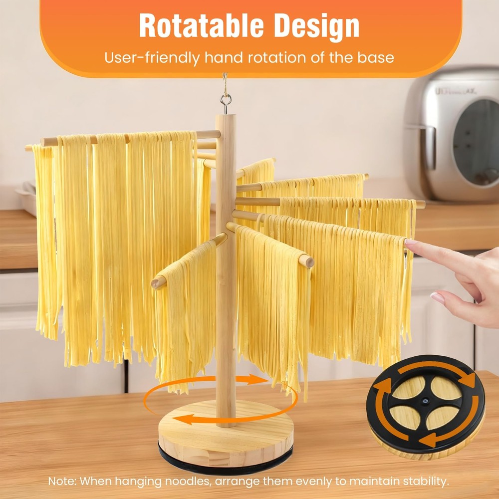 10 Pcs Pasta Making Tools, Pasta Making Kit with Pasta Drying Rack,2 Rolling Pin