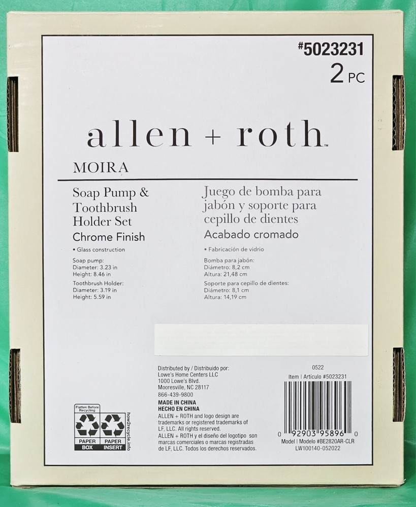 ***Allen + Roth Moira Soap & Toothbrush Holder (2 Pc Set)***