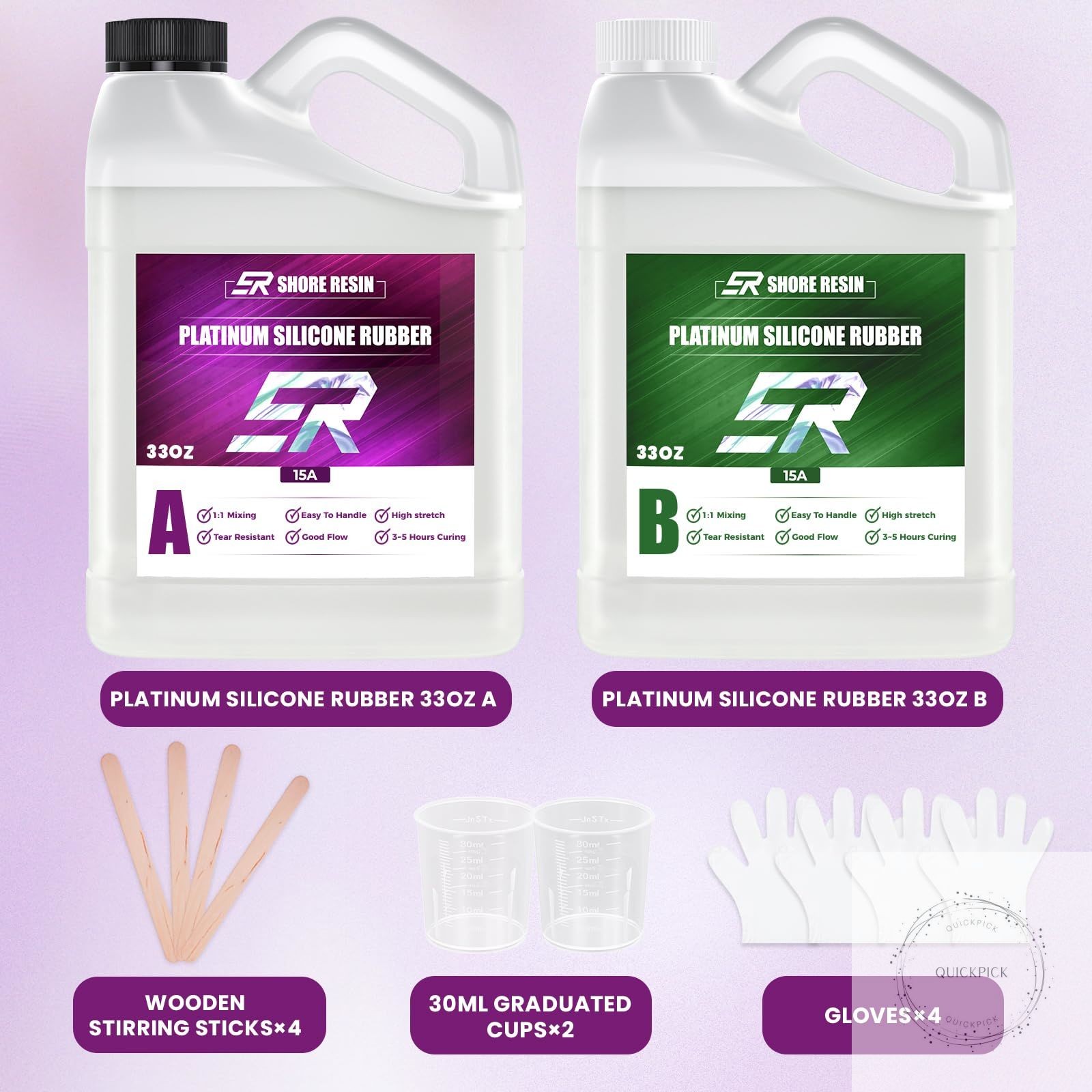 66oz Platinum Cure Liquid Silicone Rubber 15A High Precision Silicone for Mold