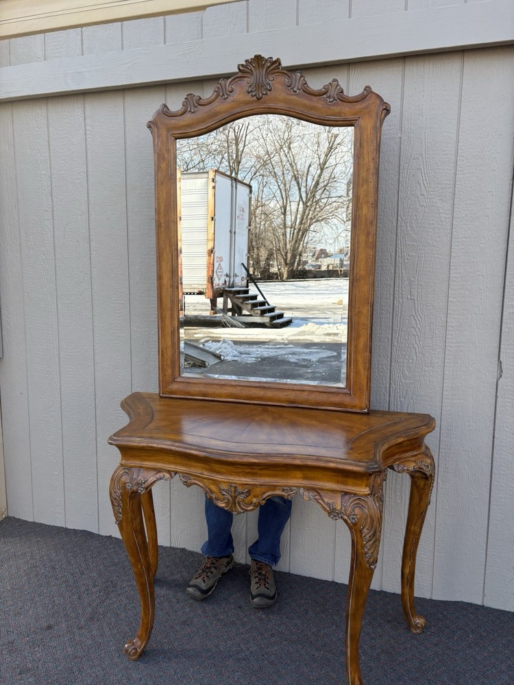 67377 French Country Console Table with Mirror