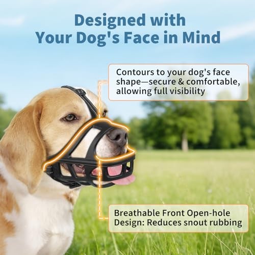 Dog Basket Muzzle for Medium & Large Dogs, Humane Cage Muzzle Prevent XL Black