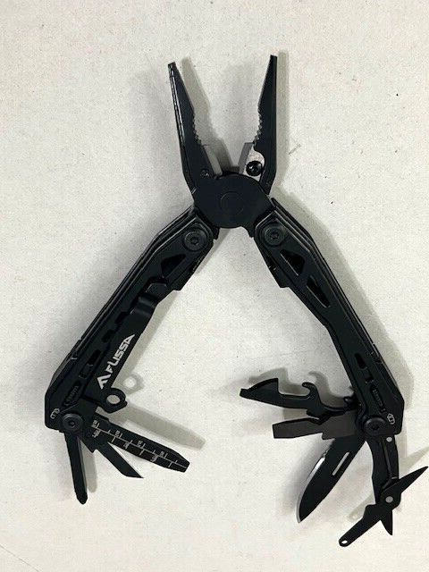 Flissa Multitool Plier Black FOLDING Pocket Tools WITH Sheath - Excellent