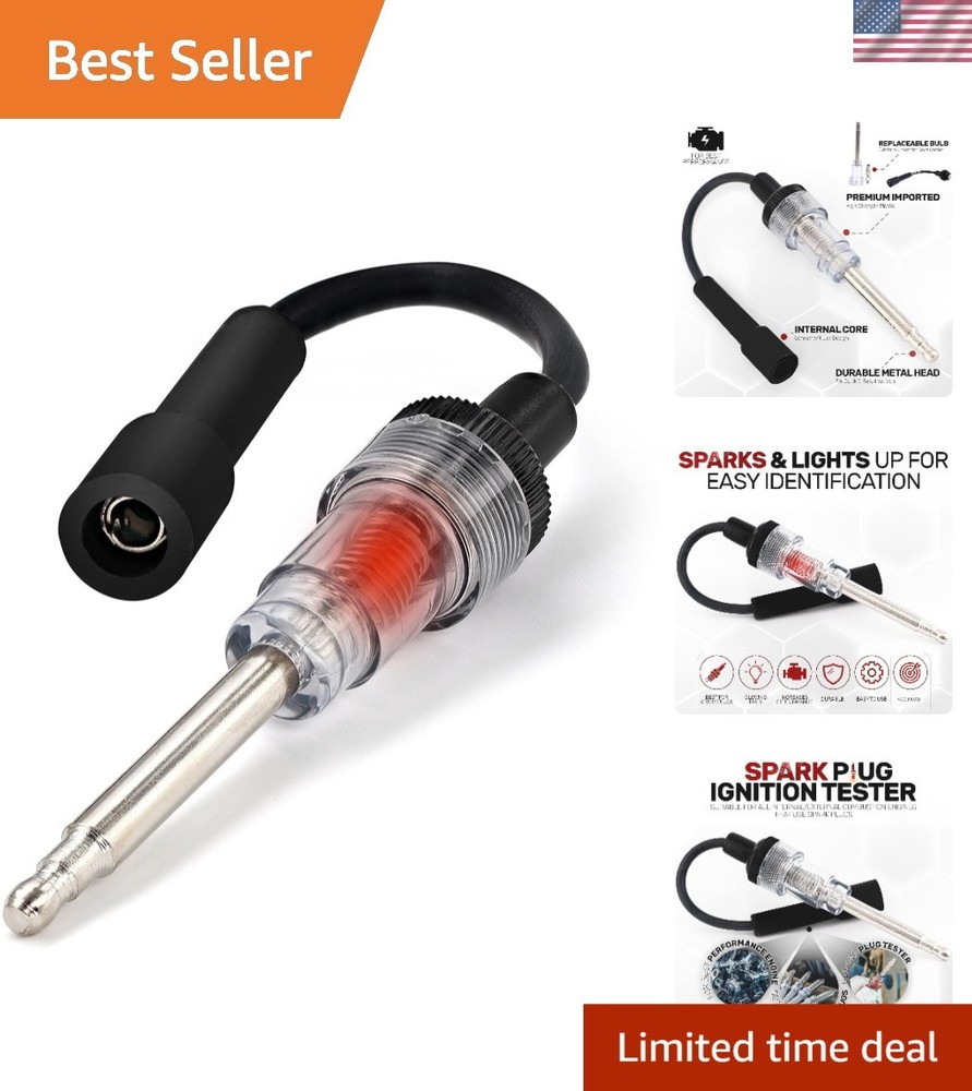 Fool-Proof Inline Spark Tester for Quick Engine Diagnostics – Universal 6-12V
