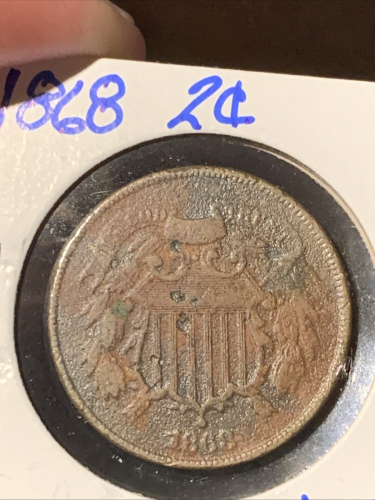 1868 Two Cent Piece 2c Better Grade VF DETAILS