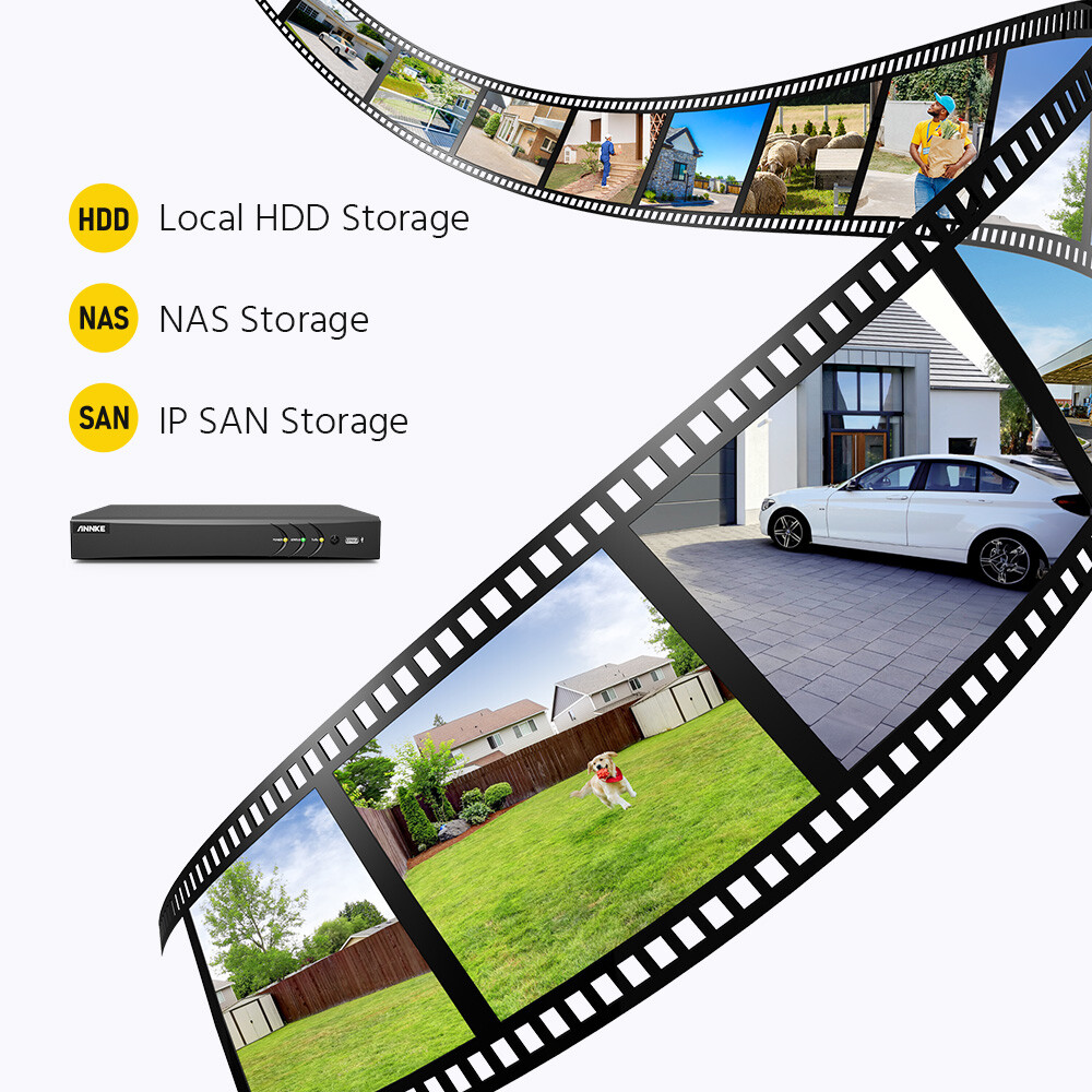 ANNKE 8CH 4K DVR 5MP Audio Recording Security Camera System Human Detection IP67