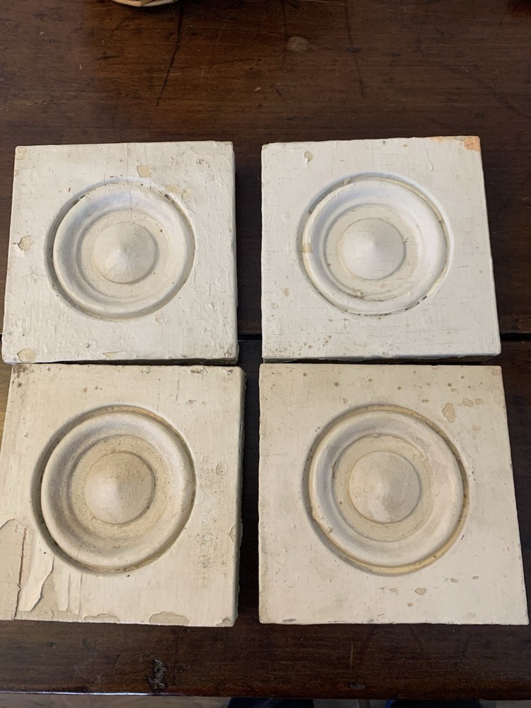 4 Matching 5.5” Vintage Door Plinth Blocks