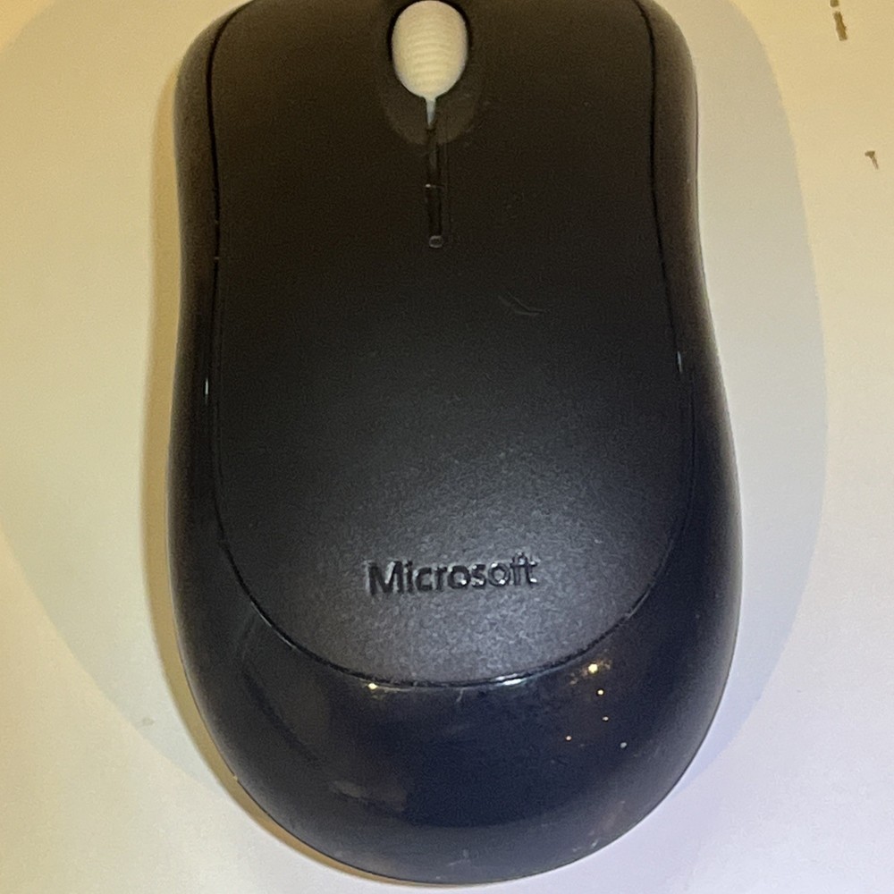 Microsoft Wireless Mouse 1000 Model 1454 With OEM Dongle Tested Working Black