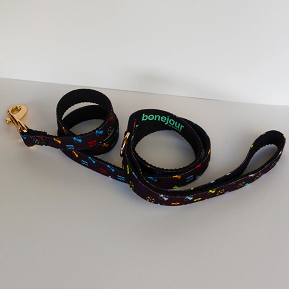 Standard Bonejour Leash, , Black/Multi