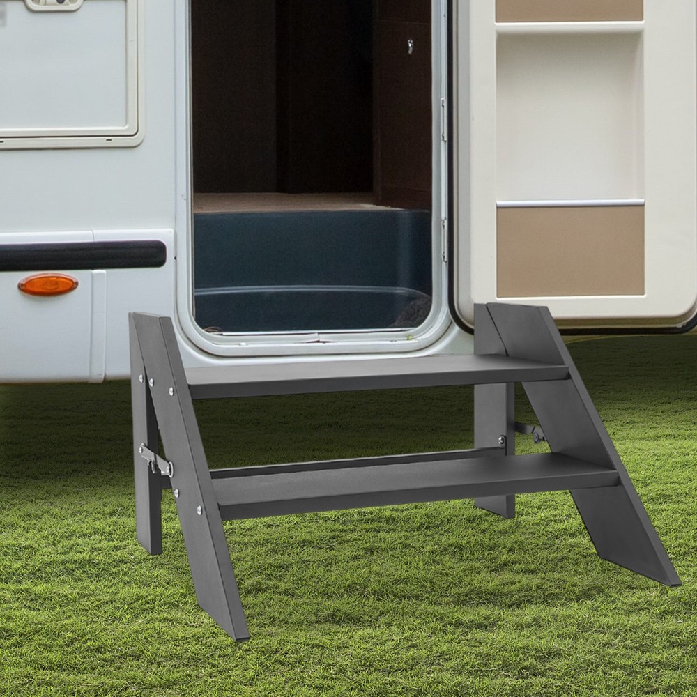 Step Ladder Foldable Step Stool 2 Steps Folding RV Steps Camper Steps Outdoor