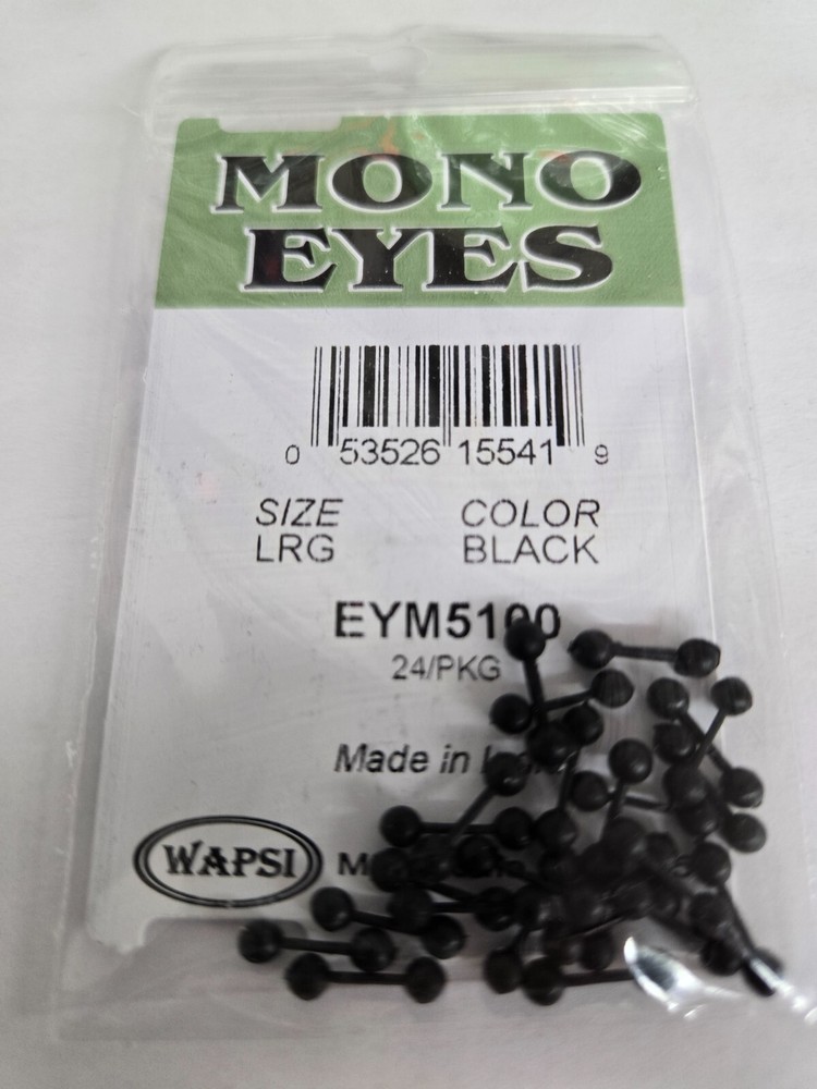 Mono Eyes  "   Black  "  Size: LRG   24 per pack