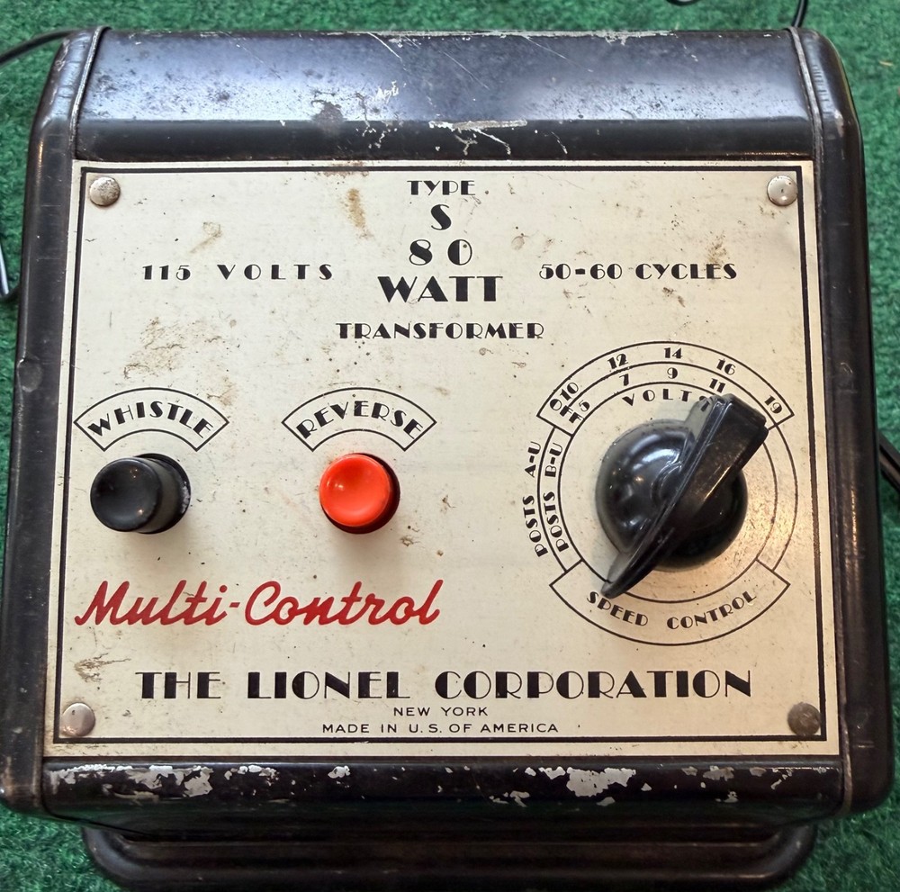 Lionel Postwar Type S Transformer 80 Watt Multi Control AC - Tested