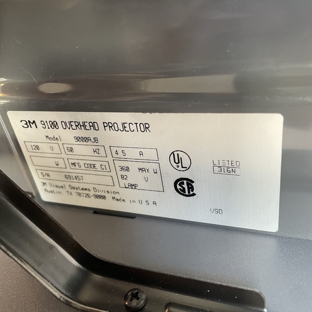 3M 9100 OVERHEAD PROJECTOR | 9000AJB - TESTED WORKING