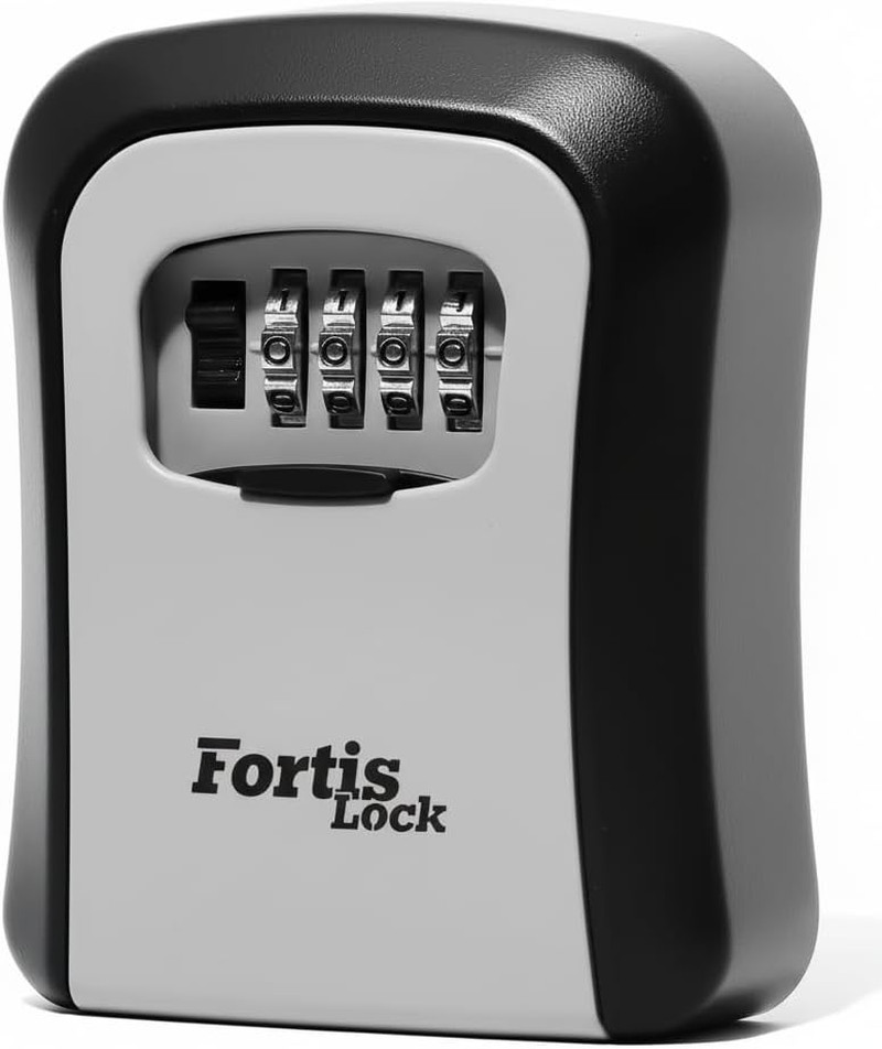 Box for Keys with Code, Wall Mount Combination Key Lock Box, 4-Digit Resettable,