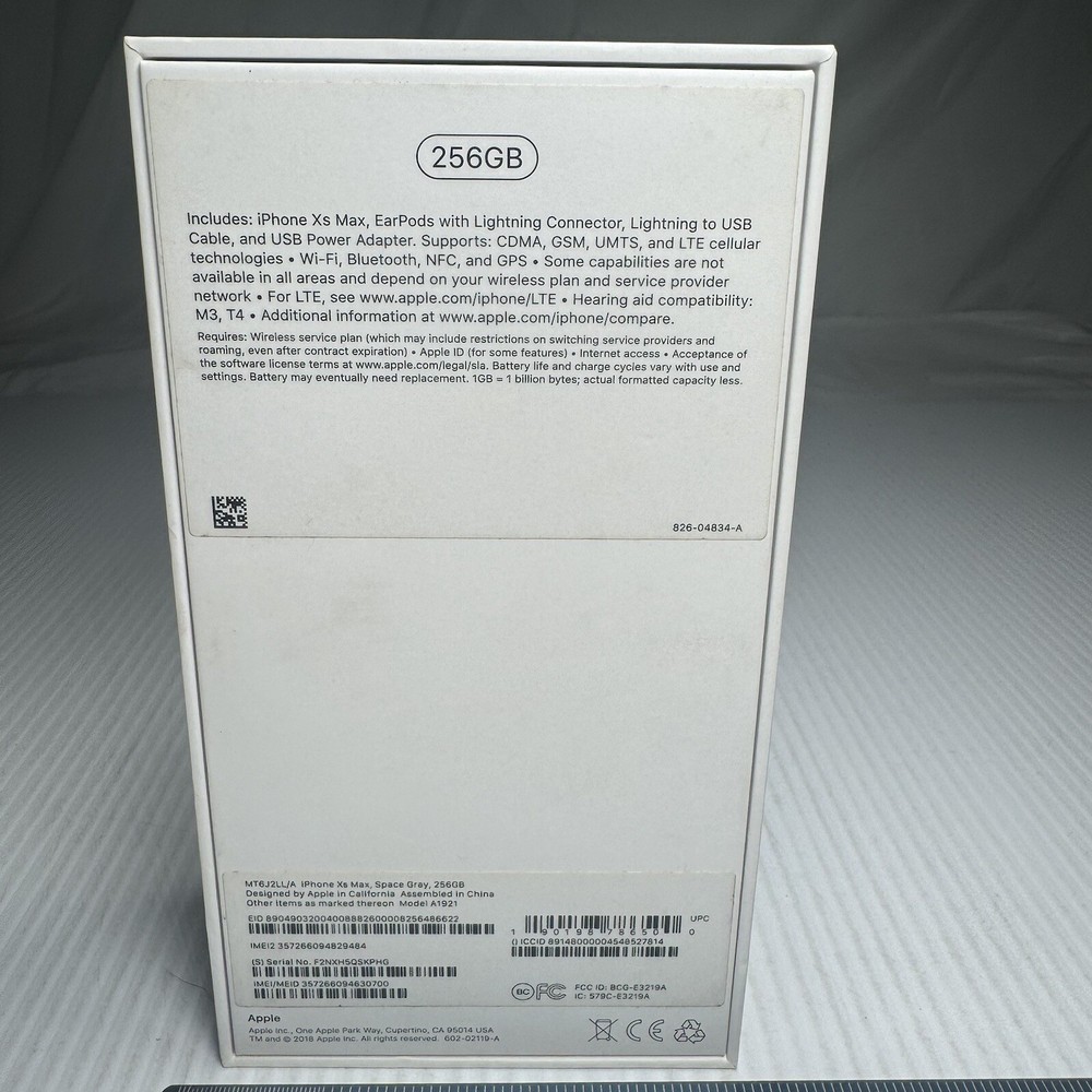 Apple iPhone Empty Box (Xs Max 256gb) Space Gray (BOX ONLY!)