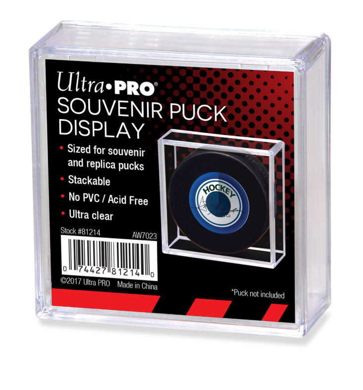Ultra Pro Square Hockey Puck Holder Cube Case Stackable Souvenirs, Autographs