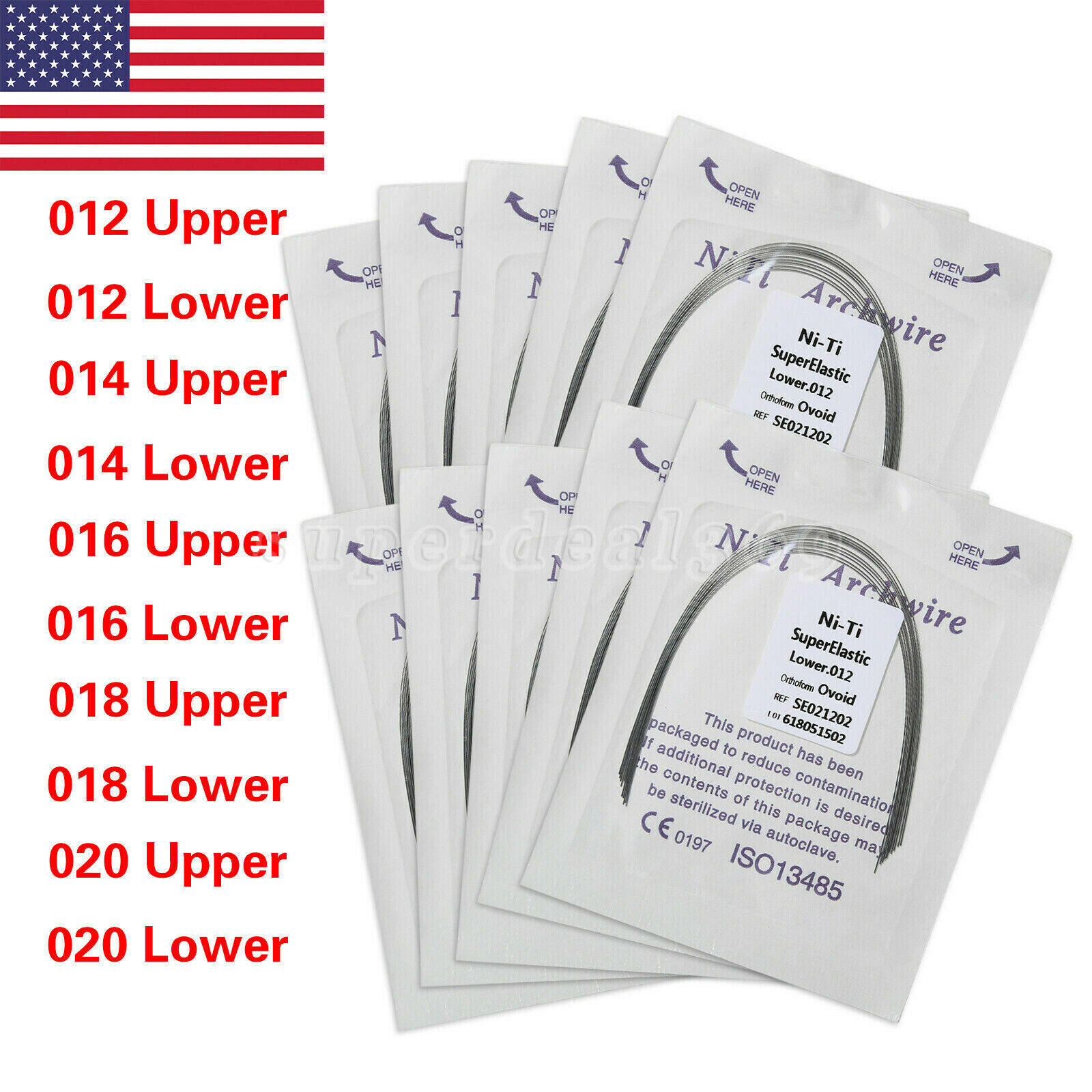 Dental Ortho Super Elastic Niti Arch Wire Round Ovoid Form for Bracket Braces CE