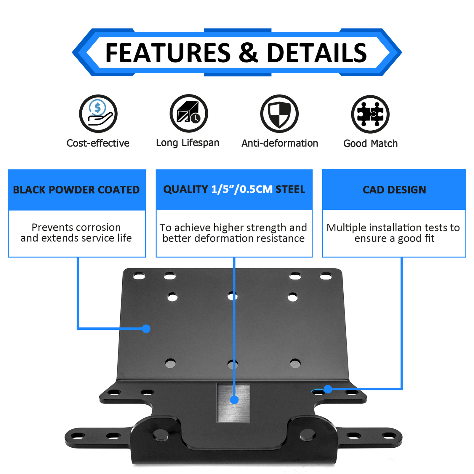For 1995-2004 Honda Foreman TRX400(FM*FW) / TRX450 (FM*FE*ES*S) Winch Mount