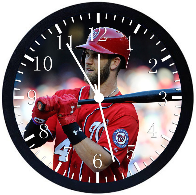 Bryce Harper Black Frame Wall Clock Nice For Decor or Gifts E471