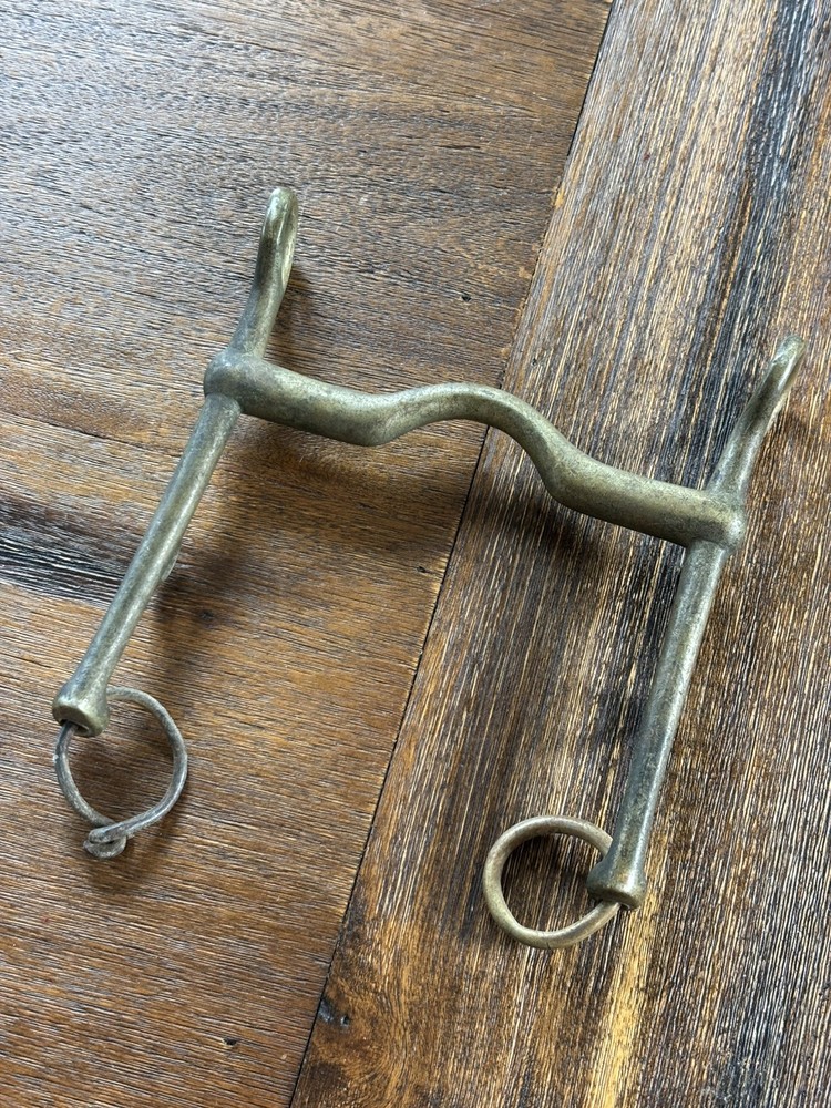Vintage Horse Bit Solid Brass Stamped Never Rust *Pre-Owned