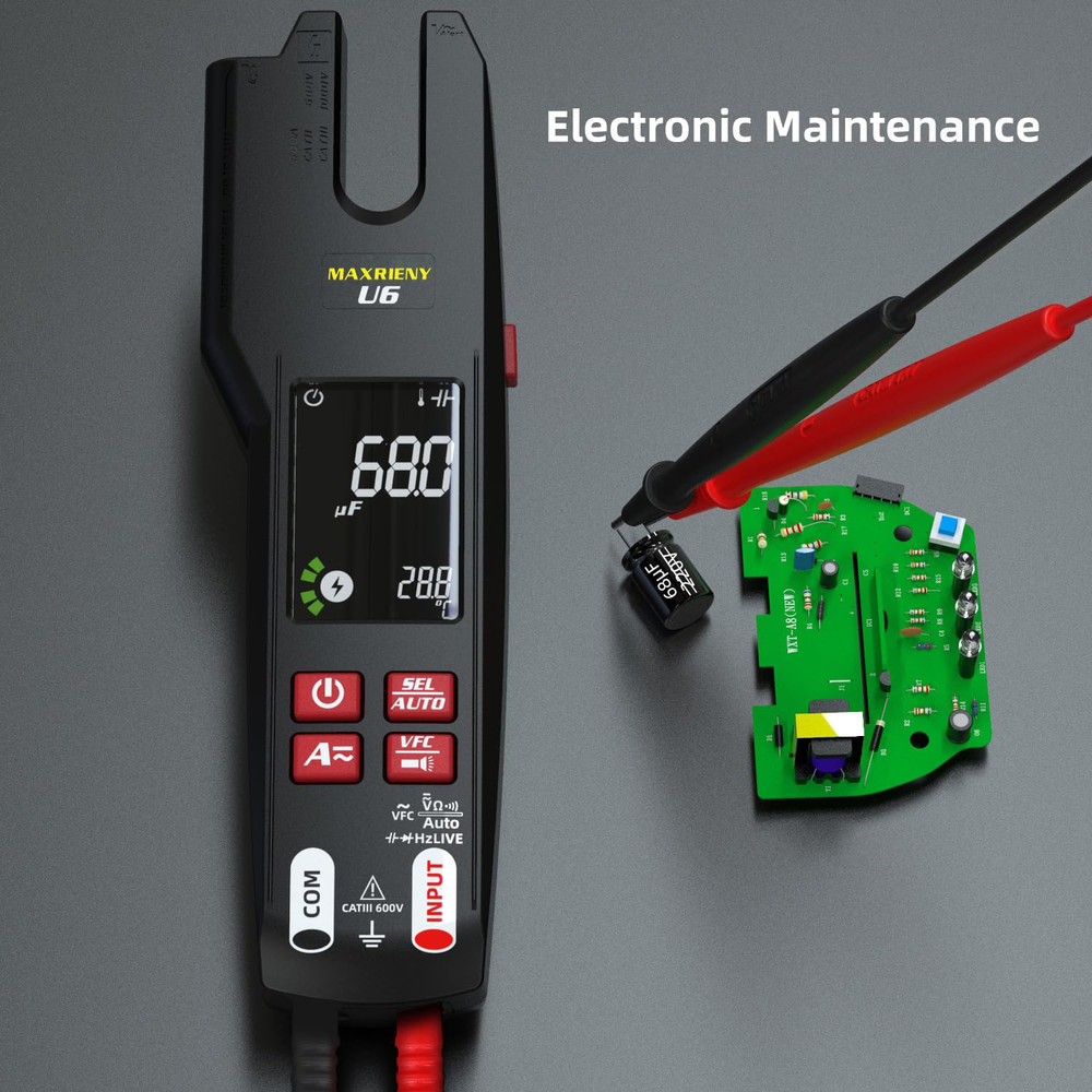 Open Jaw Clamp Meter 600A DC AC Current Smart Digital Electrical Multimeter Test