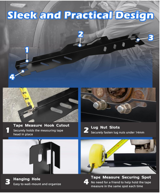 Wheel Alignment Tool Kit 2Pk Heavy Duty Toe Alignment Tool Plates, Tape Measures