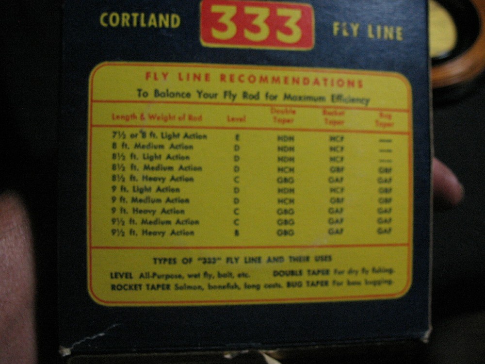 cortland 333 fly line nos.