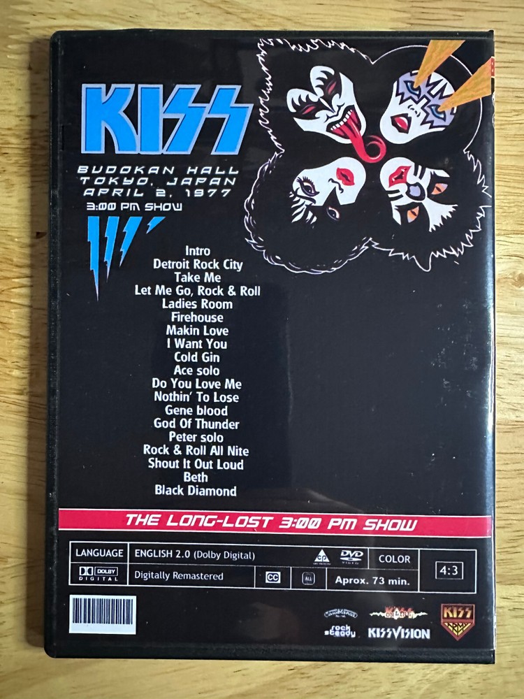 KISS - Live in Tokyo 1977 Long Lost 3pm Show DVD Gene Simmons Ace Frehley