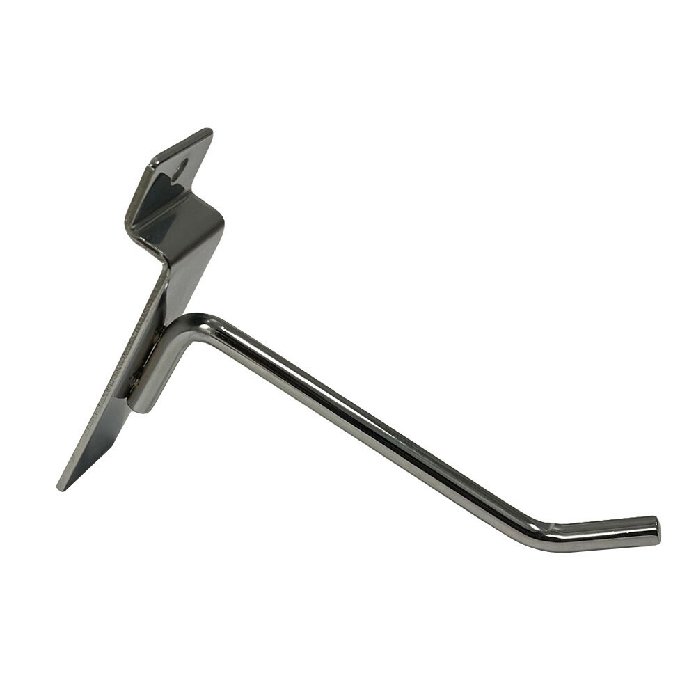 4" Slatwall Hooks, Chrome, Hanger Display,Display Panel Hooks Wire Metal 2Pc Set