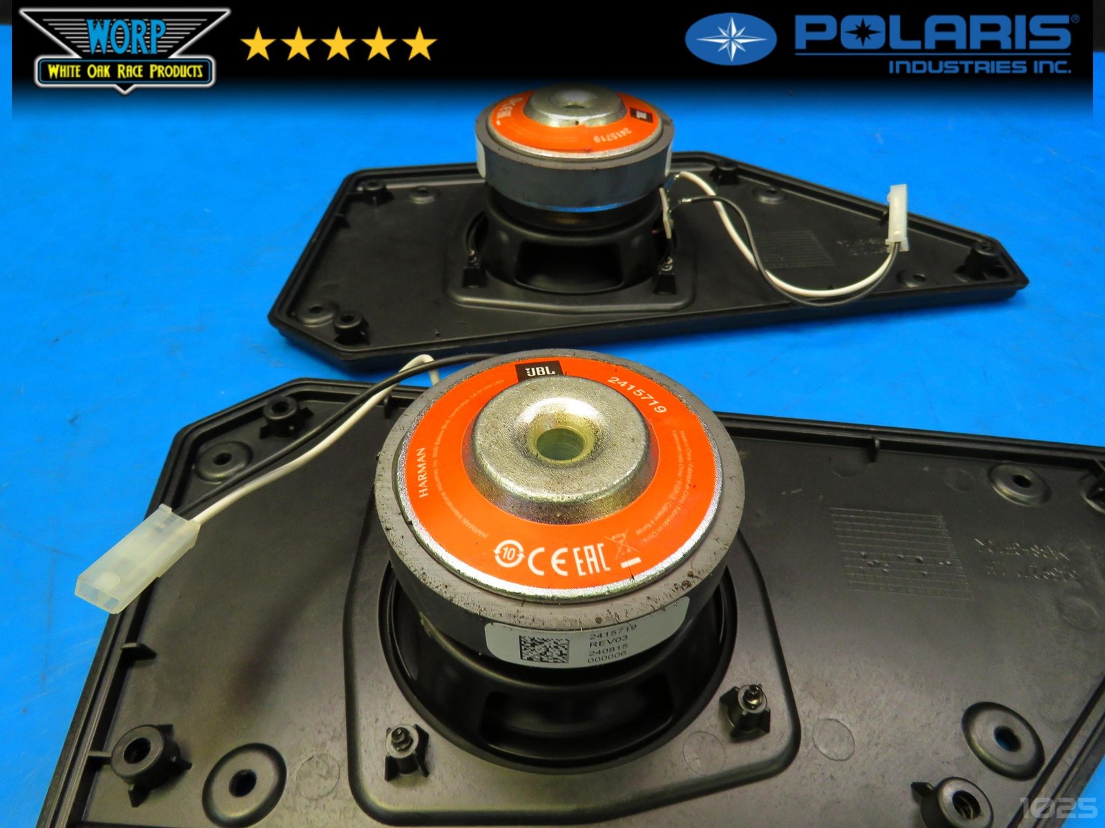 24-25 POLARIS XPEDITION MID WOOFER SET W/ MOUNTS GRILLES SPEAKERS GENUINE OEM