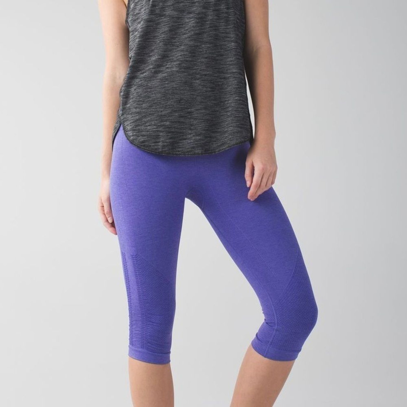 Lululemon In The Flow Crop II Leggings, Heathered Iris Flower (Sz 4)