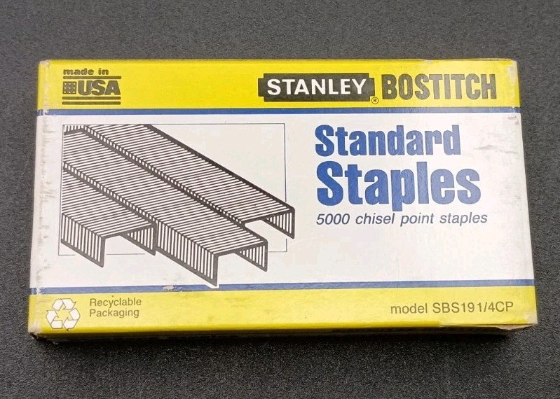 Stanley Bostitch Standard Staples Chisel Point #SBS19 1/4CP