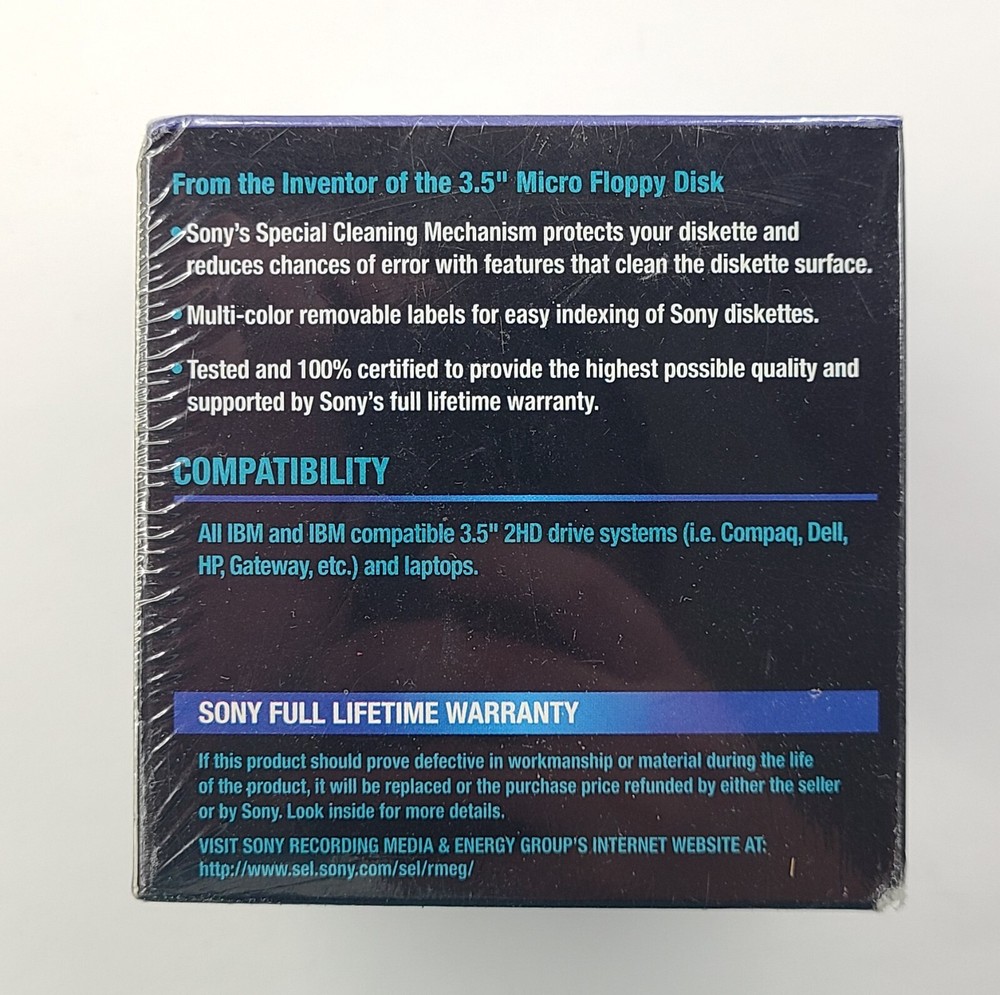 Sony HD IBM Formatted MFD 2 Micro Floppy Disk Double Sided 25 Pack 2HD - NEW