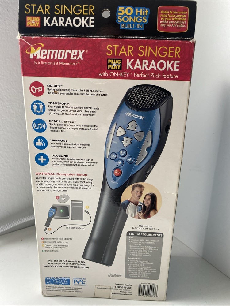 Memorex Star Singer Plug & Play Karaoke Microphone