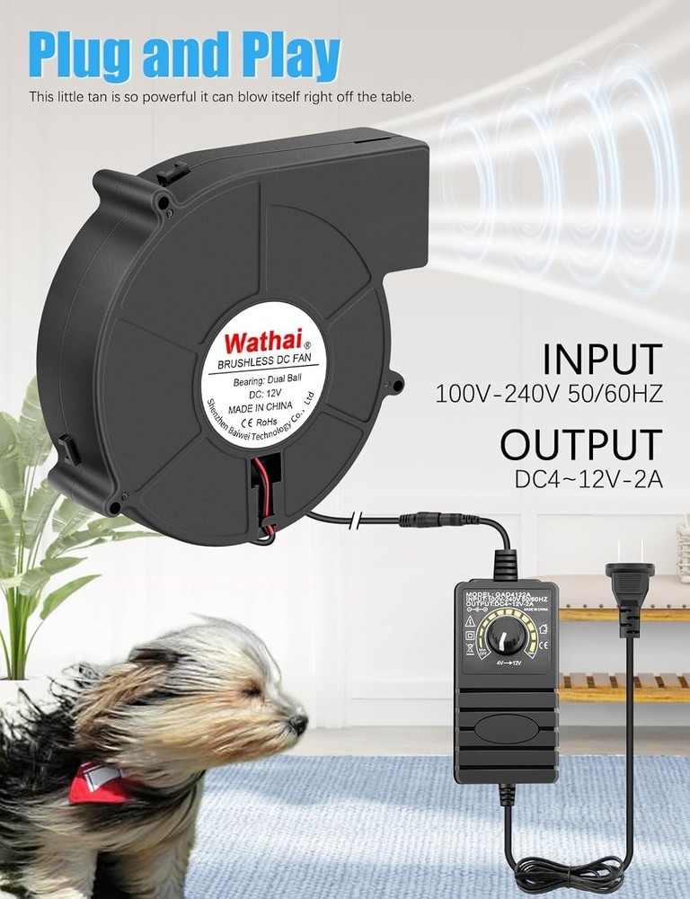 Powerful 140mm Small Fan with Speed Control for DIY Projects