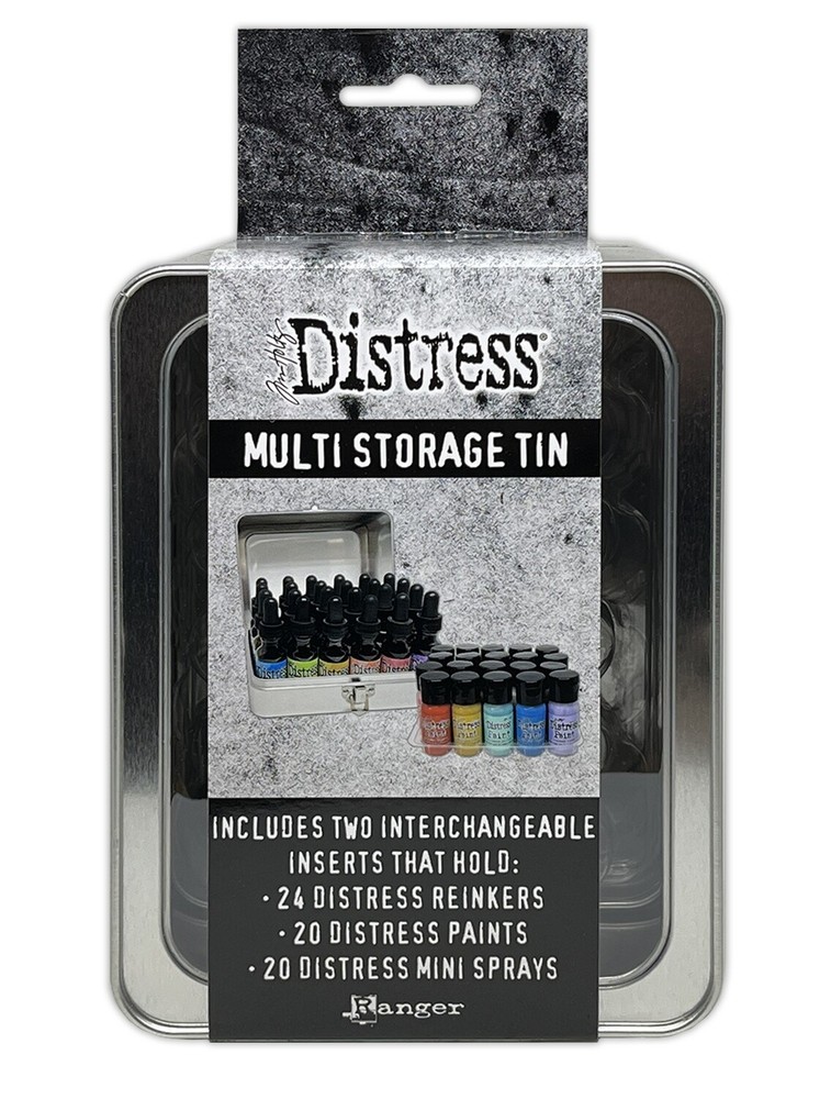 Tim Holtz Distress Multi Storage Tin-Includes 2 Interchangeable Inserts - 2 Pack