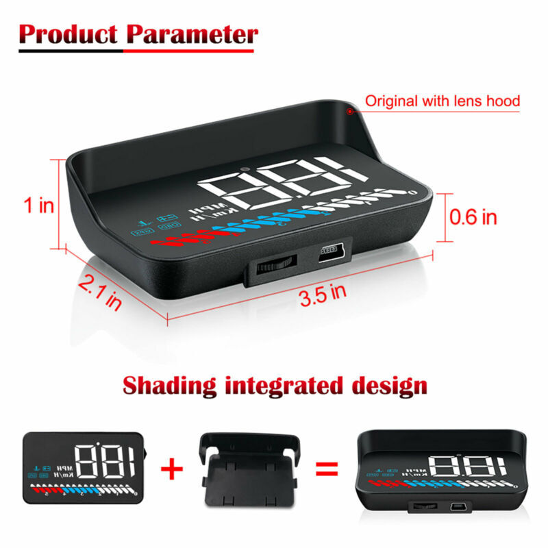 Digital GPS OBD2 Head Up Display Overspeed Speedometer Warning Mileage Altitude
